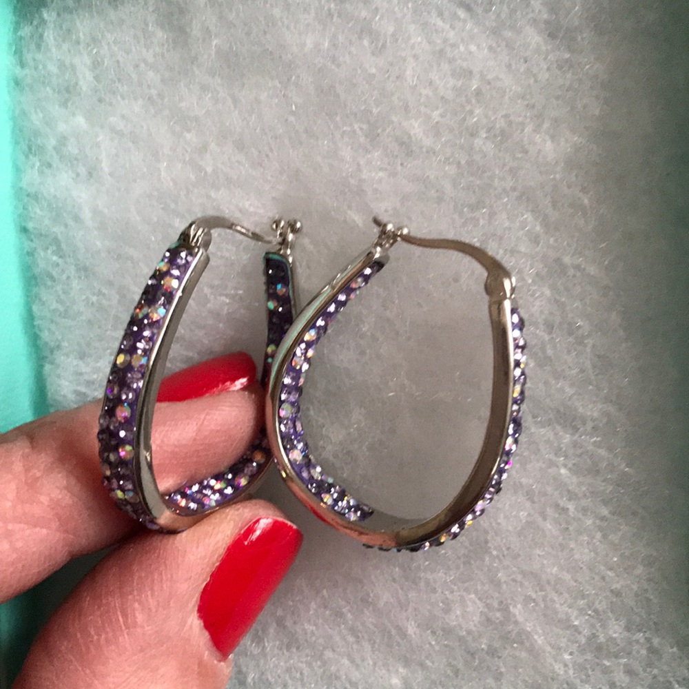 Amethyst hoop earrings